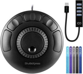 img 4 attached to 🎛️ Enhance Your Editing Process with the Contour ShuttleXpress NLE Multimedia Controller: Mac and Windows Compatible Bundle including Blucoil Mini USB Type-A Hub and 5-Pack of Reusable Cable Ties