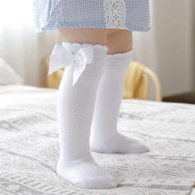 img 1 attached to 🧦 CHUNG Knee High Cotton Socks for Toddler Baby Girls 0-7 Years - Solid Colors, Thin, with Bowknot Detail - Perfect for Spring and Summer