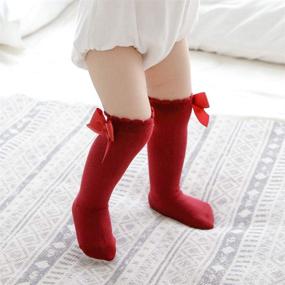 img 2 attached to 🧦 CHUNG Knee High Cotton Socks for Toddler Baby Girls 0-7 Years - Solid Colors, Thin, with Bowknot Detail - Perfect for Spring and Summer