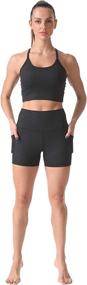 img 1 attached to 🩳 Sunzel Women's High Waisted Biker Shorts with Pockets - 8&quot; and 5&quot; Length - Yoga Workout Shorts