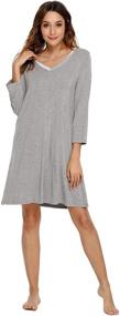 img 2 attached to GYS Sleeved Nightshirt Nightgown Heather