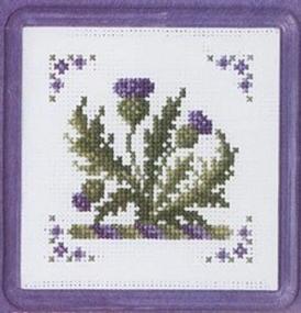 img 1 attached to 🌸 Create Stunning Victorian Thistles with Textile Heritage Counted Cross Stitch Coaster Kit