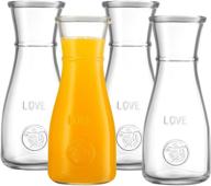 kitchen lux glass carafe love drink pitcher - elegant wine decanter 4 pack - 500 ml - perfect for parties and events logo