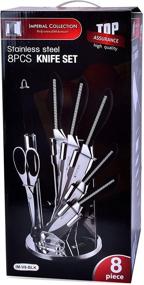 img 3 attached to 🔪 Imperial Collection 8 Piece Premium Stainless Steel Kitchen Knife Set with Rotating Black Block Stand