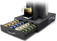 ☕ hivenets nespresso vertuoline capsule storage drawer: premium metal organizer holds 40 pcs vertuo coffee pods of multiple flavors логотип