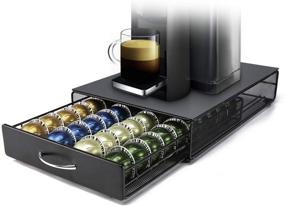 img 4 attached to ☕ HiveNets Nespresso Vertuoline Capsule Storage Drawer: Premium Metal Organizer Holds 40 Pcs Vertuo Coffee Pods of Multiple Flavors