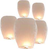 🎐 sky lanterns 5 pack - biodegradable chinese paper lanterns, eco-friendly flying wish lanterns for weddings, new year, birthday party celebrations logo