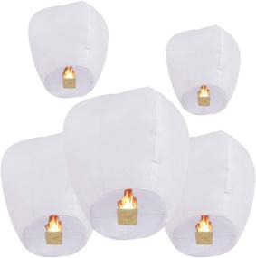 img 3 attached to 🎐 Sky Lanterns 5 Pack - Biodegradable Chinese Paper Lanterns, Eco-Friendly Flying Wish Lanterns for Weddings, New Year, Birthday Party Celebrations