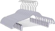 20-pack gray plastic non-velvet non-flocked thin compact hangers with metal clips for skirts, pants, blouses - 360° swivel hook included логотип