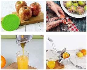 img 1 attached to Get the Best Fruit Juice Squeezer & Manual Juicer: Press Lemons, Oranges, Pomegranates Effortlessly - Includes Bonus Fruit Peeler & Sponge!