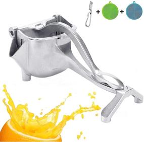 img 4 attached to Get the Best Fruit Juice Squeezer & Manual Juicer: Press Lemons, Oranges, Pomegranates Effortlessly - Includes Bonus Fruit Peeler & Sponge!