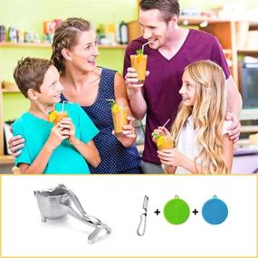 img 2 attached to Get the Best Fruit Juice Squeezer & Manual Juicer: Press Lemons, Oranges, Pomegranates Effortlessly - Includes Bonus Fruit Peeler & Sponge!