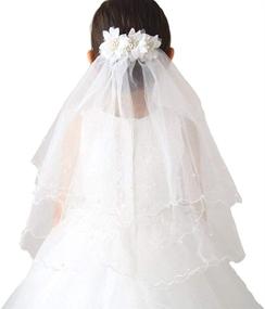 img 1 attached to 👑 Stunning SlenyuBridal First Communion Veils with Tiara Crown - Perfect for Girls' Party
