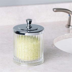 img 1 attached to 🛁 iDesign Alston Bathroom Vanity Canister Jar: Organize Cotton Balls, Swabs, and Cosmetic Pads with Style - Clear/Chrome