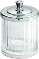 🛁 idesign alston bathroom vanity canister jar: organize cotton balls, swabs, and cosmetic pads with style - clear/chrome logo