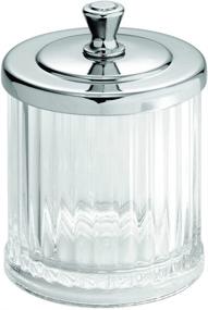 img 4 attached to 🛁 iDesign Alston Bathroom Vanity Canister Jar: Organize Cotton Balls, Swabs, and Cosmetic Pads with Style - Clear/Chrome