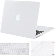 📦 mosiso plastic hard shell case & keyboard cover skin + screen protector for macbook air 11 inch (models: a1370 & a1465) - cream white logo