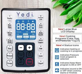 img 2 attached to 🥘 Yedi 9-in-1 XL Programmable Pressure Cooker, 8 Quart, Deluxe Kit, Recipes, Pressure Cook, Slow Cook, Rice Cooker, Yogurt Maker, Egg, Sauté, Steamer, Stainless Steel