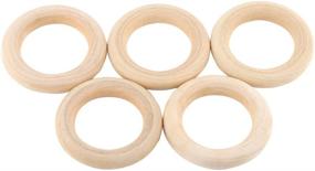 img 2 attached to 🌳 Premium Quality ISusser DIY Natural Wood Rings - Set of 50, 2.2"(55mm)