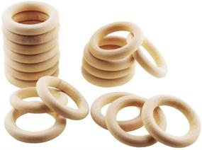 img 3 attached to 🌳 Premium Quality ISusser DIY Natural Wood Rings - Set of 50, 2.2"(55mm)