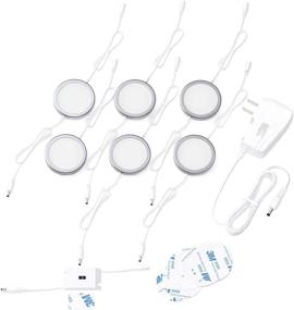 img 4 attached to 💡 EShine Hand Wave Sensor Puck Lights – Dimmable LED Cabinet Lights – Pack of 6, Warm White (3000K)