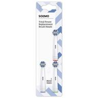 🪥 solimo total power replacement brush heads - pack of 3, compatible with most oral-b electric toothbrushes logo