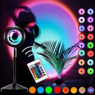 🌅 sunset lamp with remote control - rgb led projection light for home/living room/bedroom - 16 colors & 4 modes usb port логотип