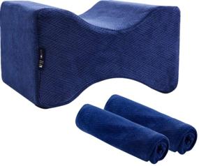 img 2 attached to 🛏️ Soft Velvet Knee Pillow Cover Replacement - Fits Most Leg Positioner Pillows, Comfortable & Machine Washable