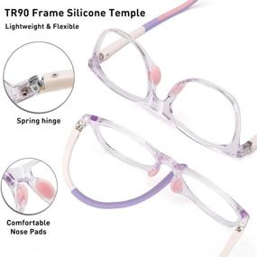 img 1 attached to 👧 Children's Blue Light Blocking Glasses for Computer Gaming - 2 Pack (Ages 4-10)