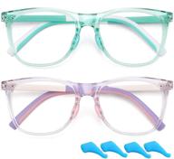 👧 children's blue light blocking glasses for computer gaming - 2 pack (ages 4-10) logo