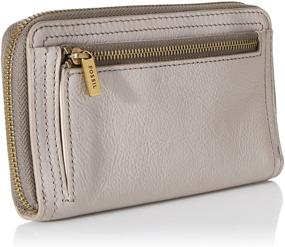 img 3 attached to 👛 Кошелек на молнии с запястьем Fossil Women's Logan Leather с функцией блокировки RFID - оптимальный размер для удобства.