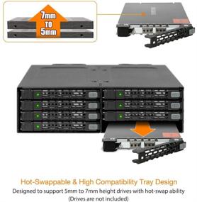 img 2 attached to Прочный металлический отсек для 8 дисков 2,5 дюйма SAS/SATA SSD и HDD (7 мм) от ICY DOCK - идеально подходит для внешнего 5,25-дюймового отсека