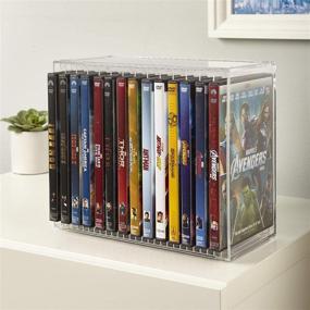 img 2 attached to 📀 STORi Stackable Clear Plastic DVD Holder: Organize 14 Standard DVD Cases with Ease