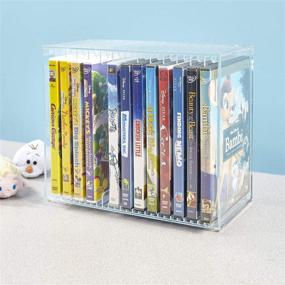 img 1 attached to 📀 STORi Stackable Clear Plastic DVD Holder: Organize 14 Standard DVD Cases with Ease