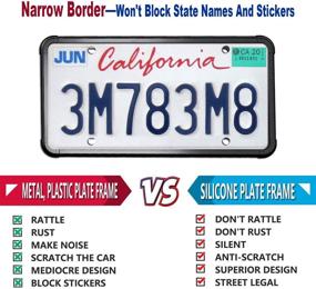 img 2 attached to 🔒 Premium Silicone License Plate Frame: Rust-Proof & Anti-Theft Car Tag Holder with Stainless Steel Hardware Kit