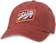 🧢 american needle ballpark schlitz beer buckle strap dad hat - cinnabar for a vintage-inspired style logo