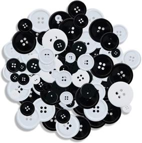 img 3 attached to DFSHOW 158Pcs Sewing Buttons Premium Mixed Resin Round Shape 4 Holes Buttons of 5 Sizes Bulk with Compartment Storage Box for Sewing Crafts, Black and White