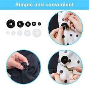 img 1 attached to DFSHOW 158Pcs Sewing Buttons Premium Mixed Resin Round Shape 4 Holes Buttons of 5 Sizes Bulk with Compartment Storage Box for Sewing Crafts, Black and White