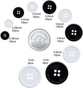 img 2 attached to DFSHOW 158Pcs Sewing Buttons Premium Mixed Resin Round Shape 4 Holes Buttons of 5 Sizes Bulk with Compartment Storage Box for Sewing Crafts, Black and White