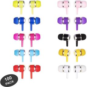 img 3 attached to 🎧 JustJamz Marbles Colorful Earbud Headphones 100 Pack - Assorted Colors, 3.5mm Bulk Earbuds for Kids and Adults