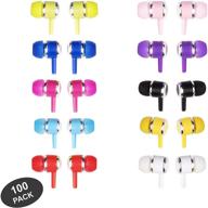 🎧 justjamz marbles colorful earbud headphones 100 pack - assorted colors, 3.5mm bulk earbuds for kids and adults logo