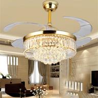 ⚡ senhome 42inch crystal ceiling fan light - elegant rose gold chandelier fan for living room/dining room/hall with retractable blades and led lighting logo