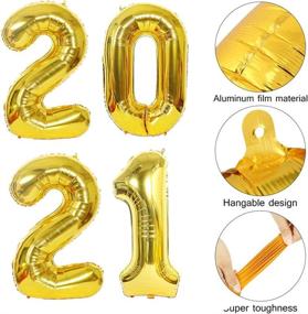 img 3 attached to 🎉 Golden Class of 2021 Balloons Banner - Trendy Graduation Party Decorations and Supplies