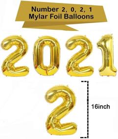 img 2 attached to 🎉 Golden Class of 2021 Balloons Banner - Trendy Graduation Party Decorations and Supplies