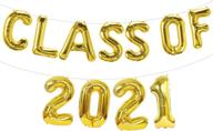 🎉 golden class of 2021 balloons banner - trendy graduation party decorations and supplies logo