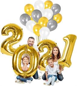 img 1 attached to 🎉 Golden Class of 2021 Balloons Banner - Trendy Graduation Party Decorations and Supplies