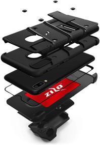 img 2 attached to 📱 ZIZO Bolt Series for Samsung Galaxy A20 Case: Heavy-Duty Military-Grade Drop Protection with Kickstand, Belt Clip Holster, and Tempered Glass - Black