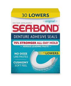 img 4 attached to 🦷 Sea Bond Secure Denture Adhesive Seals: Original, Zinc Free, All Day Hold, Mess Free - 30 Count