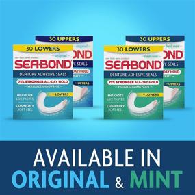 img 2 attached to 🦷 Sea Bond Secure Denture Adhesive Seals: Original, Zinc Free, All Day Hold, Mess Free - 30 Count