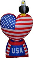 5-ft patriotic independence day 4th of july inflatable love heart: american flag & bald eagle led blow up lighted decor for indoor/outdoor holiday art decoration logo